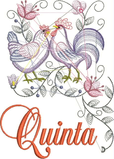 Beautiful Rooster Embroidery Design