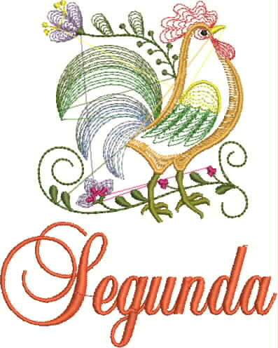 Classic Rooster Embroidery Design