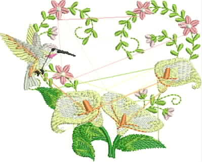 Modura floral com borboletas delicadas Embroidery Design