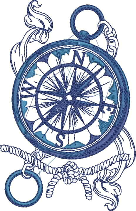Marine Anchor Rope Embroidery Design