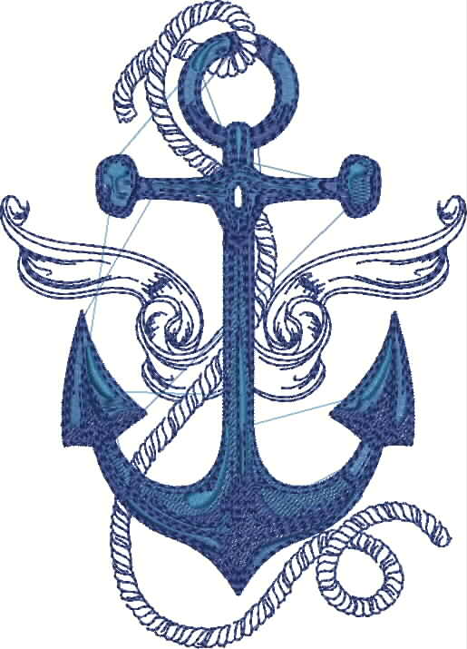 Blue Horizon Nautical Embroidery Design