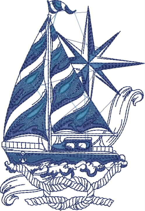 Sailor’s Rope Anchor Embroidery Pattern