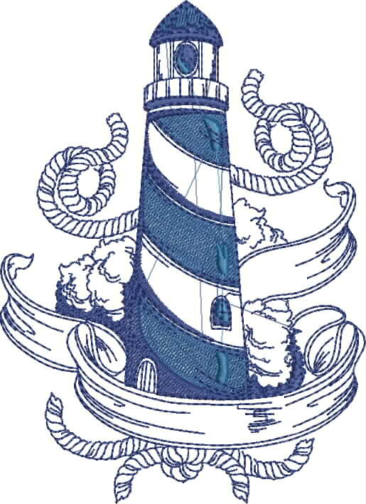 Maritime Rope & Anchor Embroidery Design
