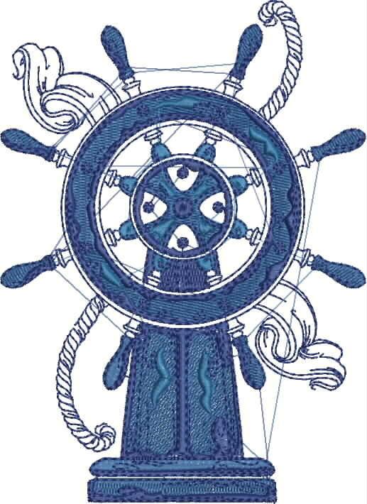 Deep Sea Chevron Machine Embroidery Pattern
