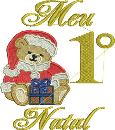 Joyful Christmas Present Embroidery
