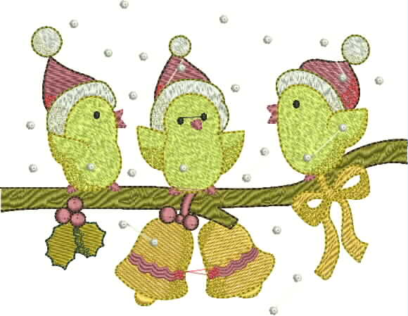 Red Holiday Ball Embroidery
