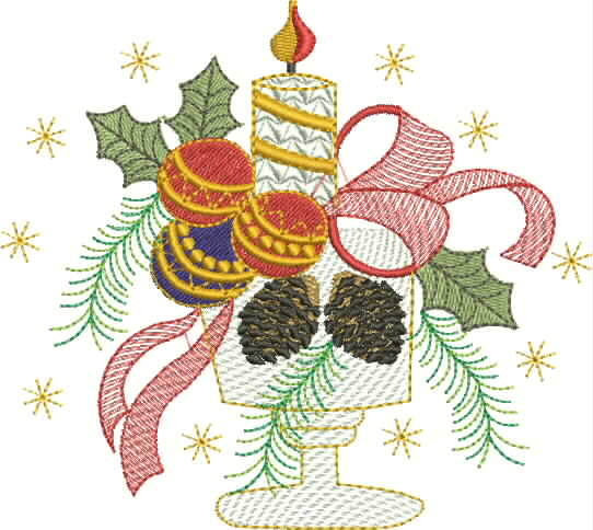 Golden Festive Ornament Embroidery