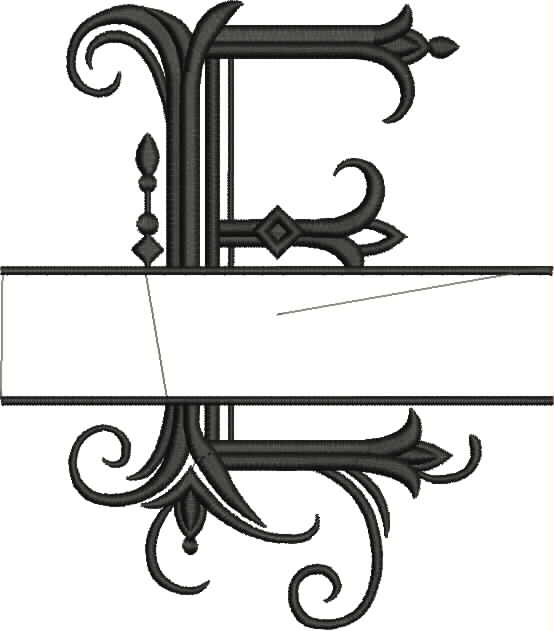 Split Monogram Letter E