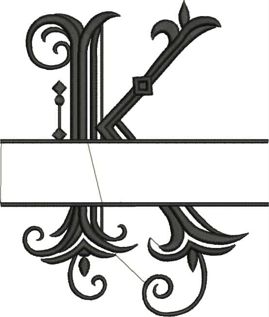 Split Monogram Letter K