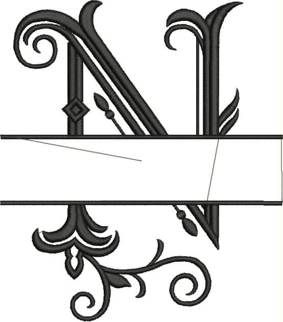 Split Monogram Letter N