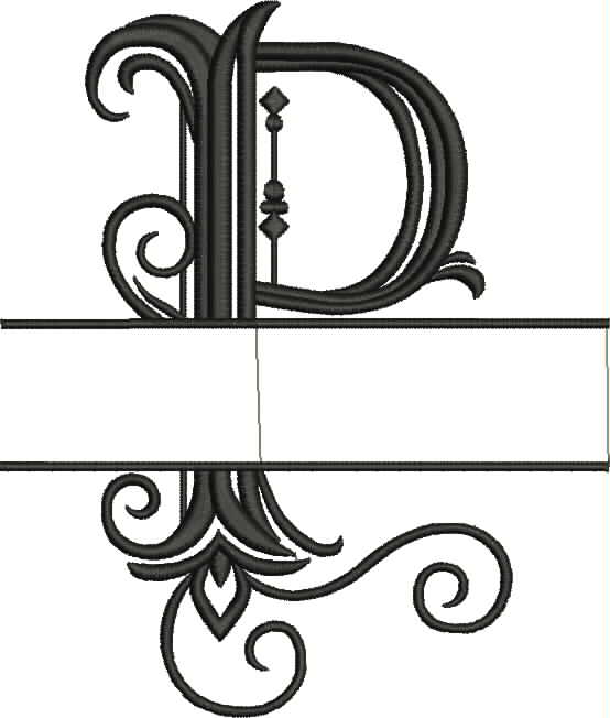 Split Monogram Letter P