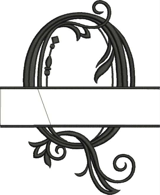 Split Monogram Letter Q