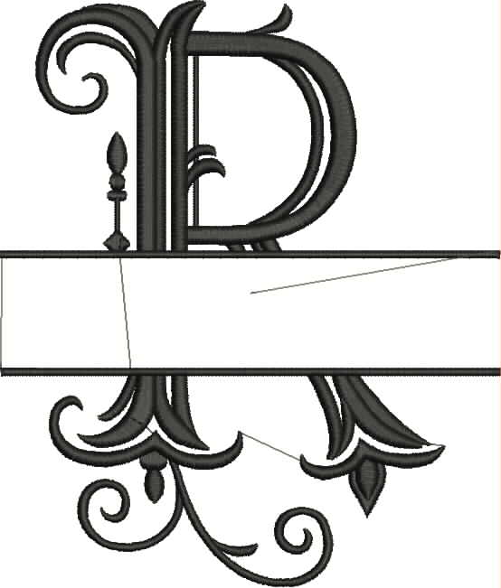 Split Monogram Letter R