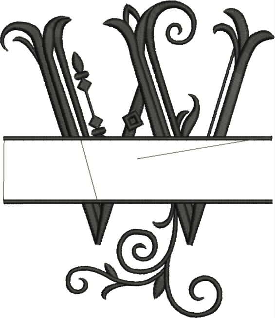 Split Monogram Letter W
