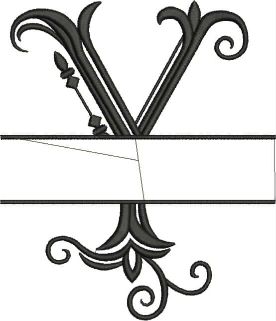 Split Monogram Letter Y