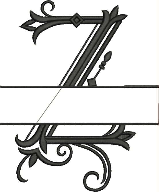 Split Monogram Letter Z