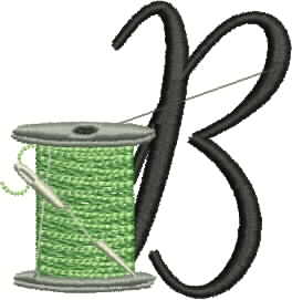 Alphabet Sewing Font Embroidery Design – Letter B