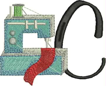 Alphabet Sewing Font Embroidery Design – Letter C
