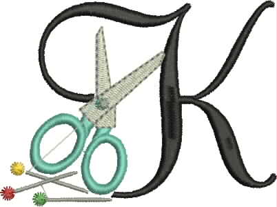 Alphabet Sewing Font Embroidery Design – Letter K