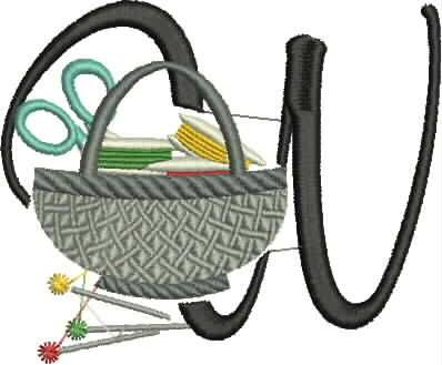 Alphabet Sewing Font Embroidery Design – Letter W