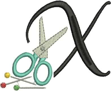 Alphabet Sewing Font Embroidery Design – Letter X