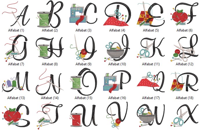 Premium Alphabet Embroidery Design, Instant Download