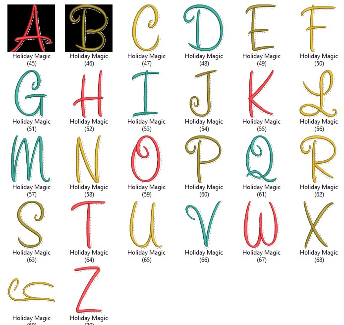 Premium Custom Letter Alphabet Embroidery Set
