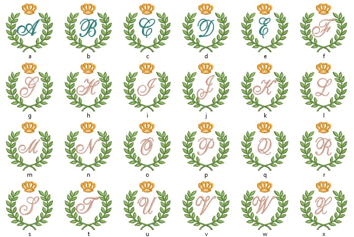 Elegant Monogram Alphabet Embroidery Pattern