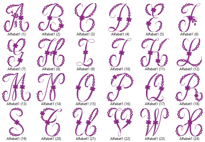 Decorative Alphabet Letters for Machine Embroidery