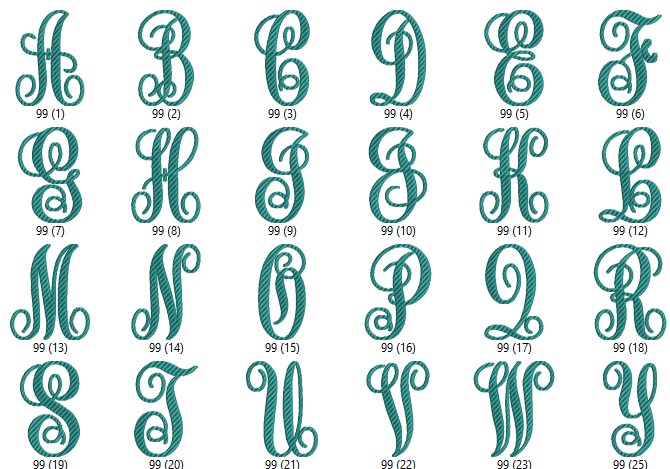 Fancy Decorative Alphabet for Embroidery
