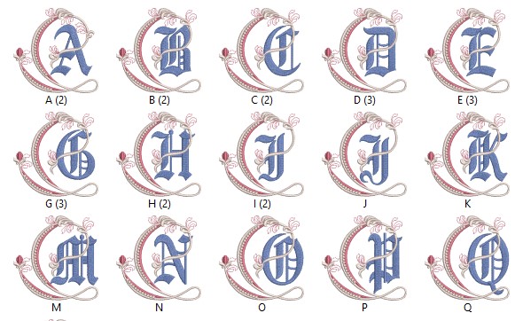 Gothic Alphabet Embroidery Collection