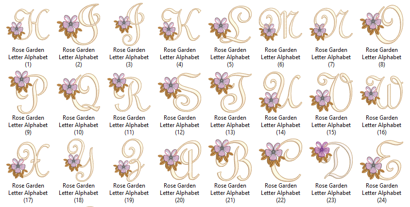 Rose Garden Letter Alphabet
