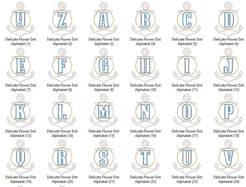 Delicate Flower Dot Alphabet