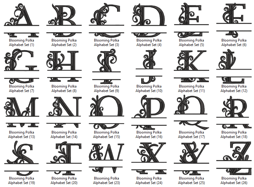 Blooming Polka Alphabet Set