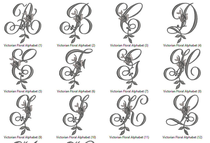 Victorian Floral Alphabet
