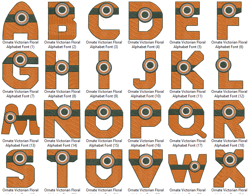 Ornate Victorian Floral Alphabet Font
