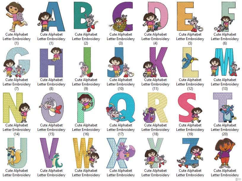 Cute Alphabet Letter Embroidery