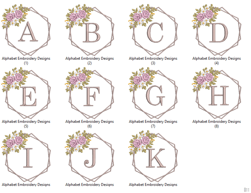 Alphabet Embroidery Designs