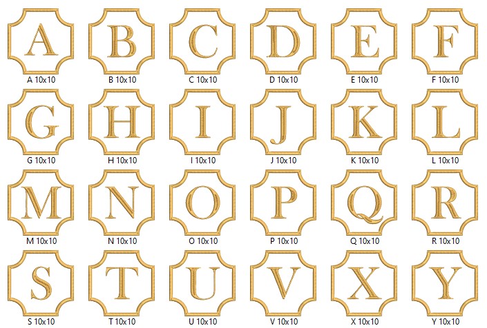Stylish A-Z Alphabet Embroidery