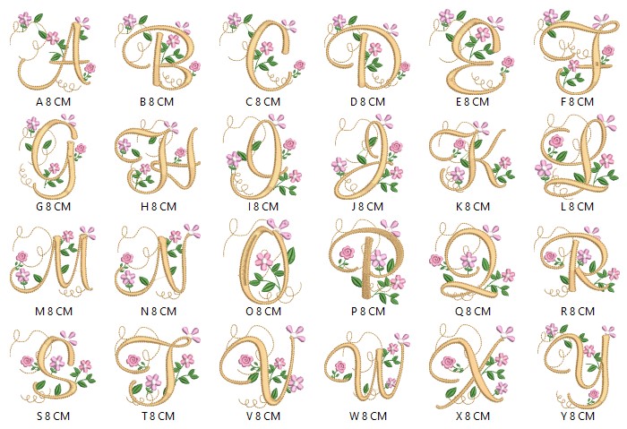 Elegant Alphabet Letter Embroidery