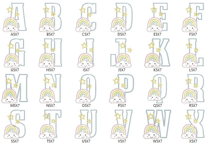 Artistic Alphabet Initial Embroidery Patterns