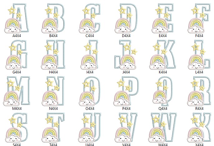 Royal Style Alphabet Embroidery Letters