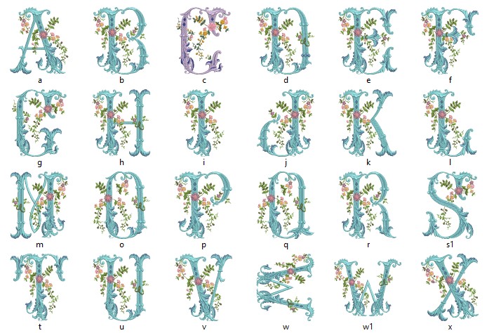 Lovely Alphabet Monogram Embroidery Designs