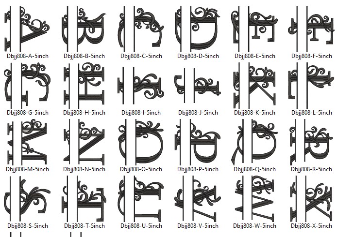 Professional Alphabet Embroidery Font Set