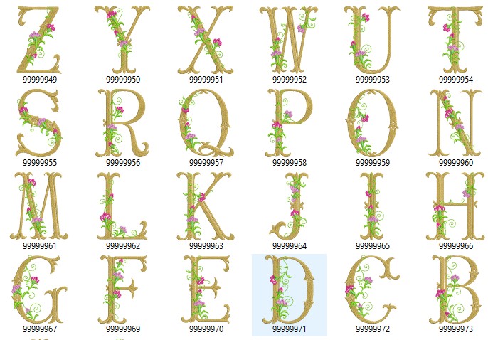 Luxury Alphabet Monogram Embroidery Set