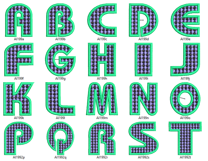 Mosaic Font” alphabet embroidery free design