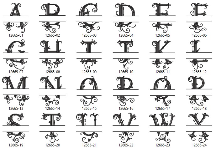 Ornamental Alphabet Monogram Embroidery