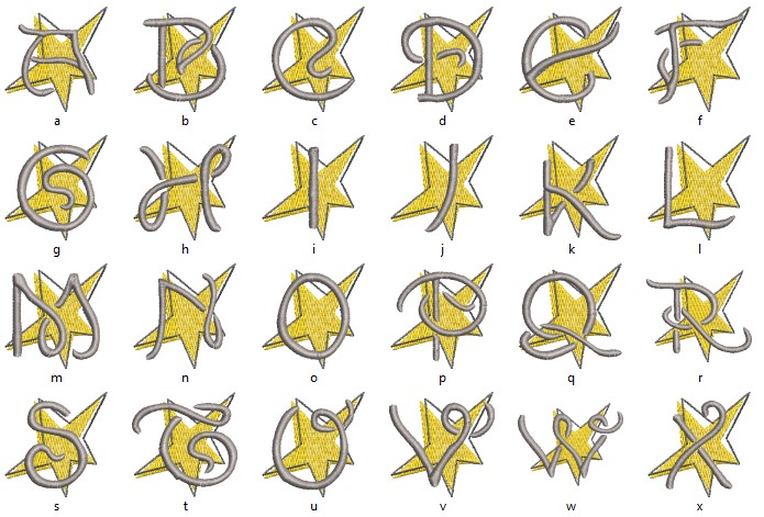Trendy Monogram Letter Embroidery Pattern