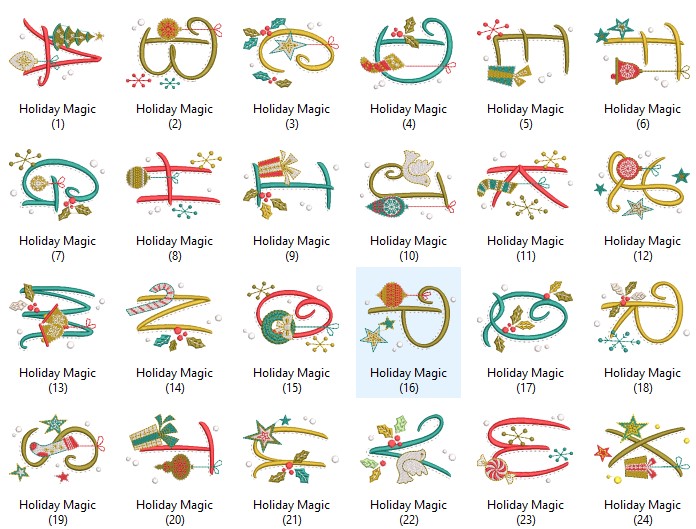 Premium Alphabet Monogram Embroidery Design