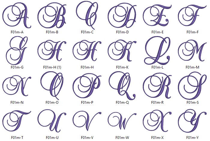 Luxury Alphabet Monogram Embroidery Design